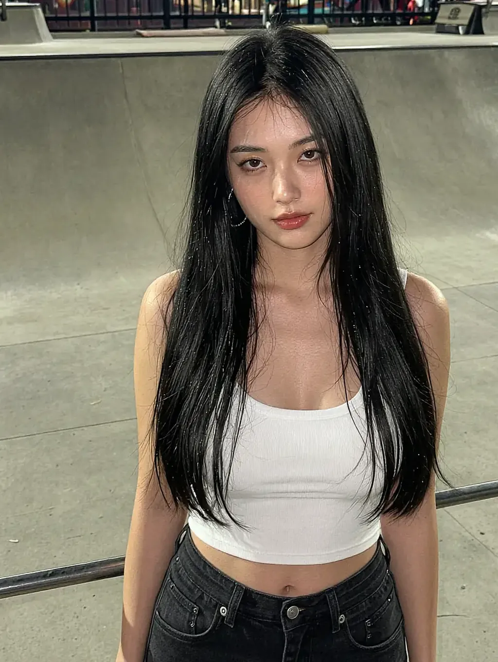 Portrait of a fictional AI character featured on the NSFW pics page, bold mood