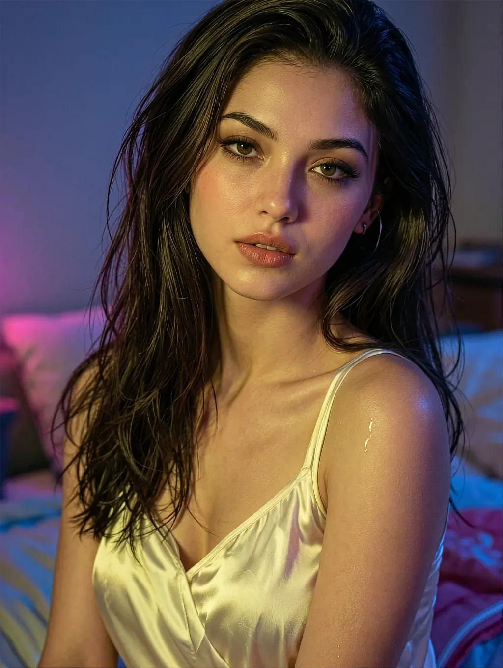 Portrait of a fictional AI character featured on the roleplay chat page, playful mood